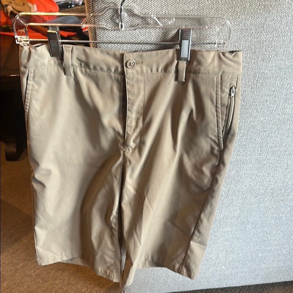 Lands' End Tan Flat Front Shorts